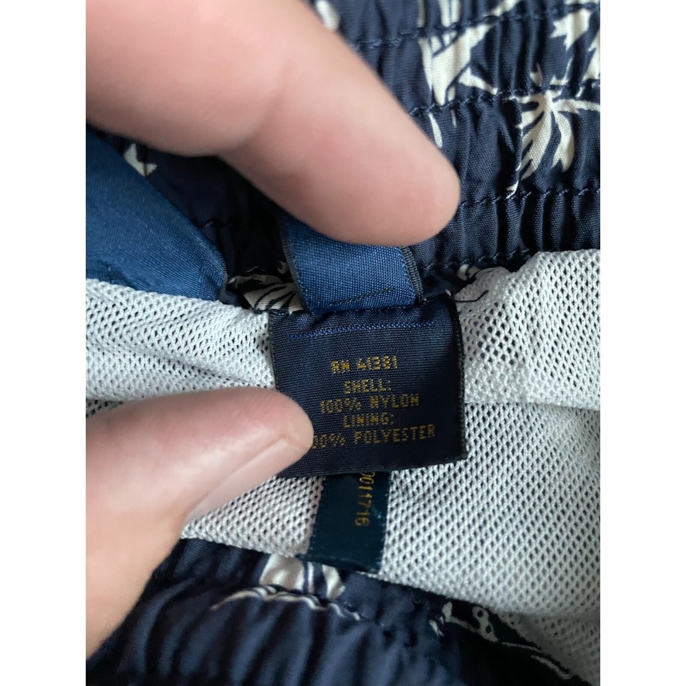 Polo Ralph Lauren Swim Trunks Mens Medium Navy Tropical Palm Tree Sailboat Print - Picture 8 of 11